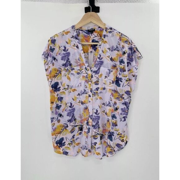 torrid Tops - Torrid Plus Size Purple Floral Rayon Slub Button-Front Dolman Top Size 0 Boho